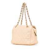 シャネル マトラッセ ココマーク チェーン ハンドバッグ ワンショルダーバッグ ベージュ キャビアスキン レディース CHANEL 【中古】
